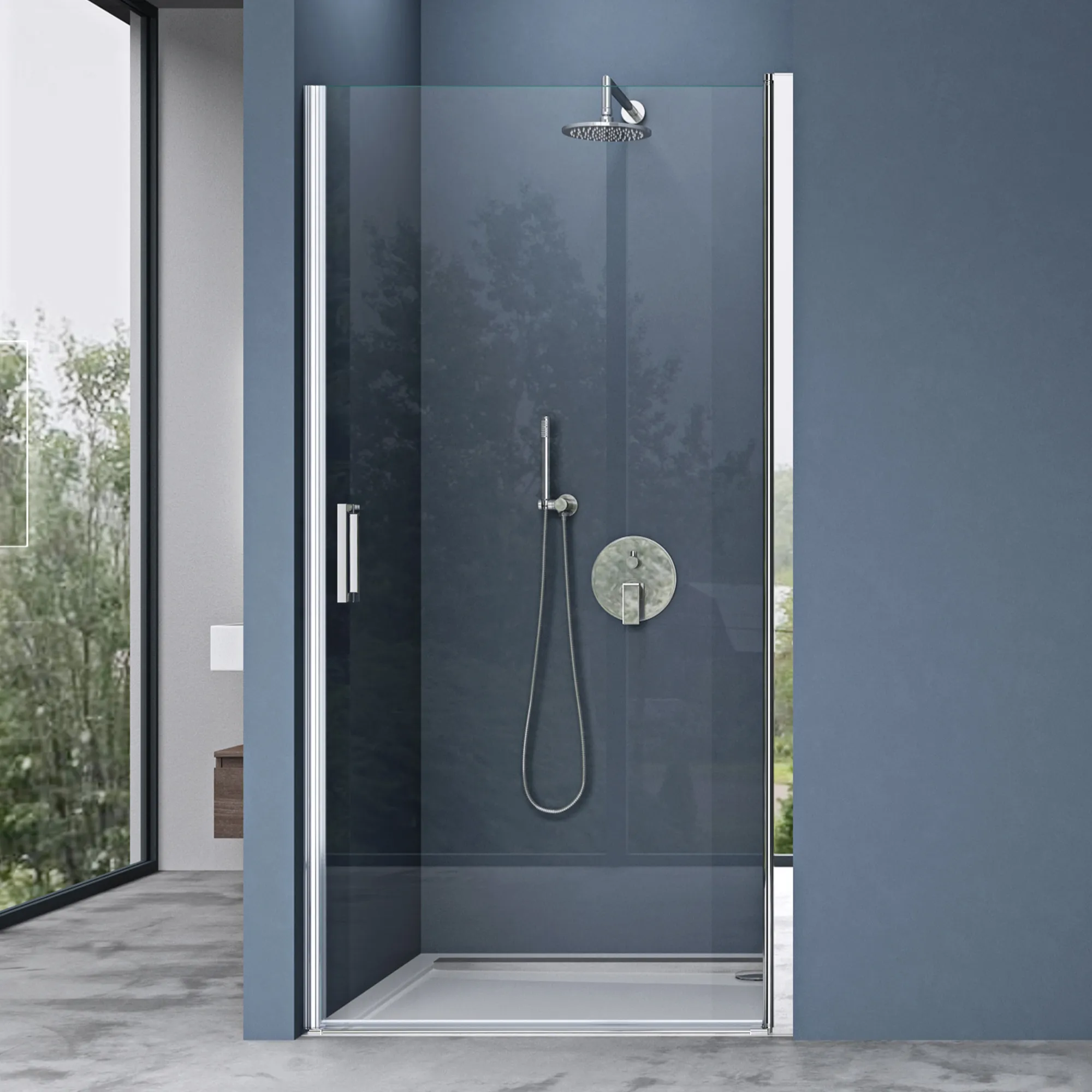Paroi de Douche Pivotante 80x195cm Transparent/Chr PAP080