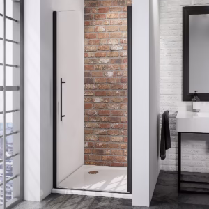 Paroi de Douche Pivotante 62x192cm Transparent/Noir PUERTA60,5