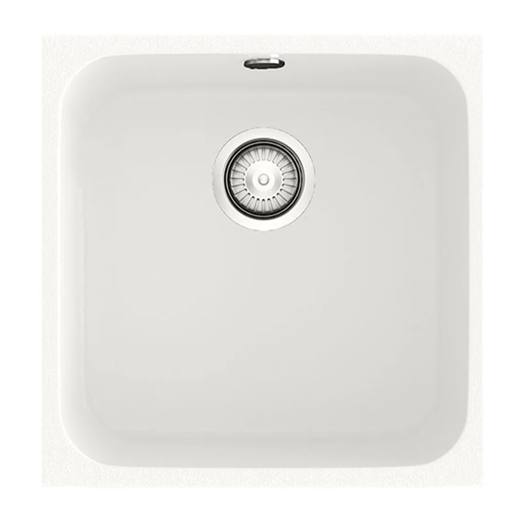GANDIA 50 Évier en Résine 1 Bac 54×44,5x20cm Blanc Mat BL164C