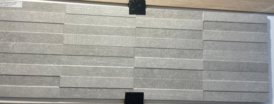 Carreau BLOCKS Rectifié Gris Mat 29,5x90cm 10,3mm(1,33m2/C)