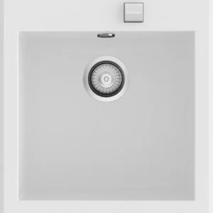 SHIRA 46 Évier en Resine1 Bac 47,5×51,5x22cm Blanc BL501LMC