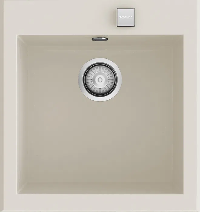 SHIRA 46 Évier en Resine1 Bac 47,5×51,5x22cm Beige Mat PG501C