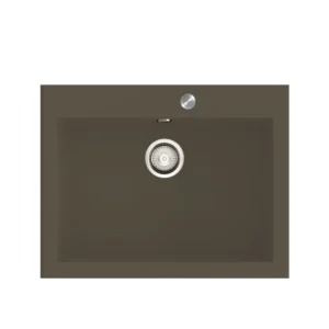 SHIRA 66 Évier en Resine1 Bac 66,5×51,5x22cm Gris SS502C