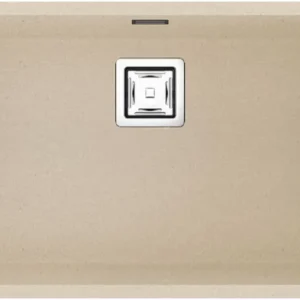GANDIA 50 Évier en Résine 1 Bac 54×44,5x20cm Beige Mat PU194C