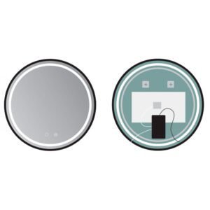 Miroir Led ALEMANIA 90cm One Touch Antibuée Contour Noir ALEM005/90NG