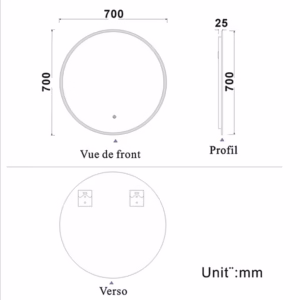 Miroir Led SIRO 70Cm