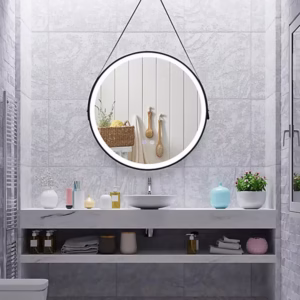 Miroir Led ADRIANO 60cm One Touch Antibuée Contour Noir 3766