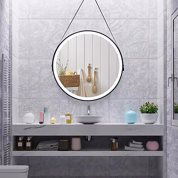 Miroir Led ADRIANO 60cm One Touch Antibuée Contour Noir 3766