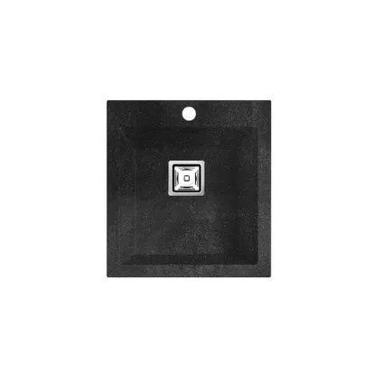 KOBUS 48 Bas Évier en Résine 1Bac 46,5x52x20cm Noir Granite BS821C