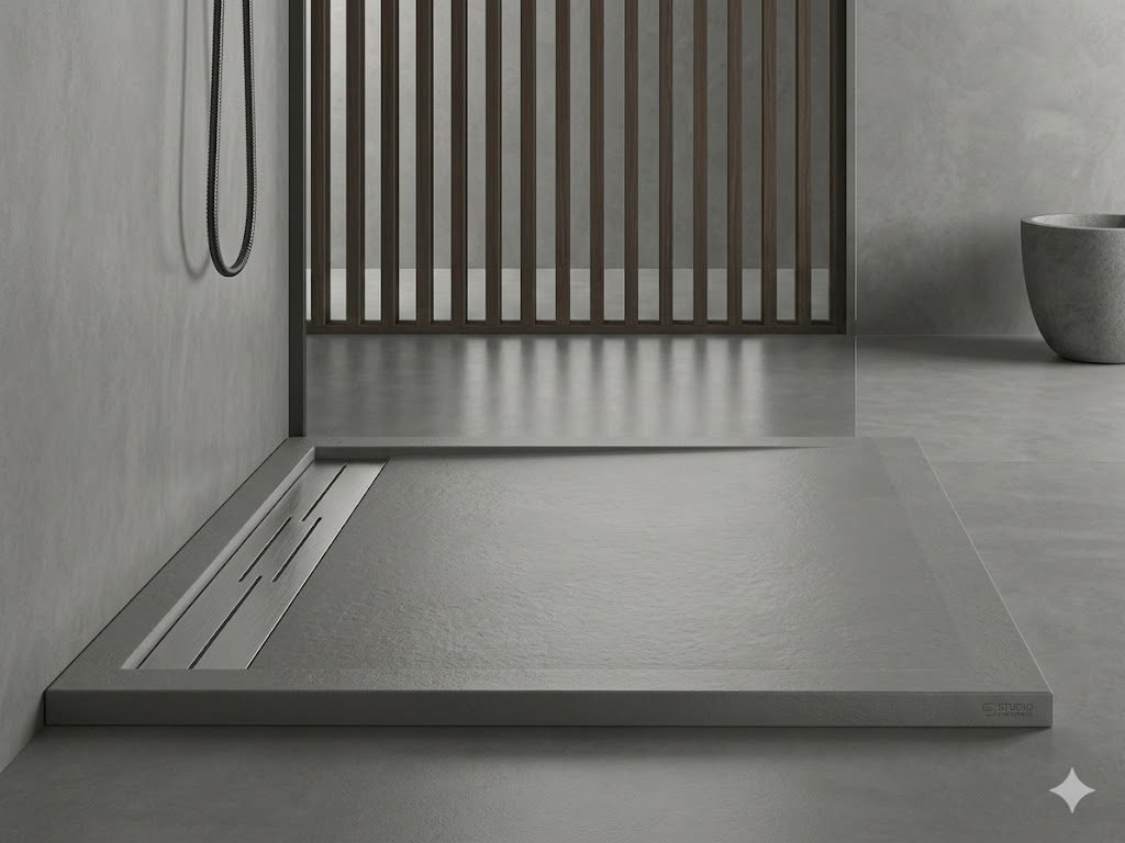 Receveur de Douche en Résine DRACO Blanc 180x70cm + Bonde + Grille Caniveau
