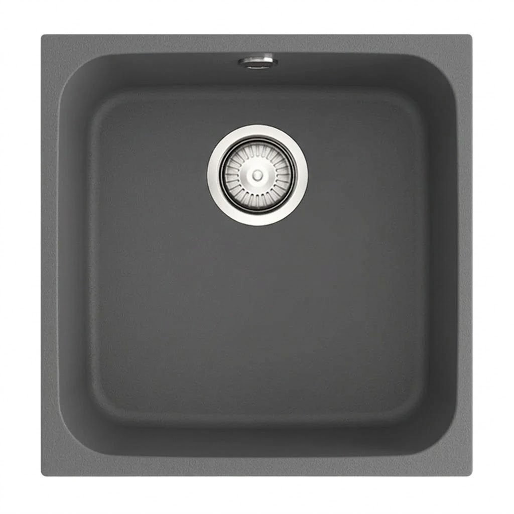 GANDIA 50 Évier en Résine 1 Bac 54×44,5x20cm Gris Mat AS194C