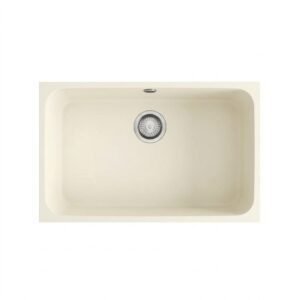 GANDIA 70 Évier en Résine 1 Bac 74×44,5x20cm Blanc Cassé(Pergamon) PG165C