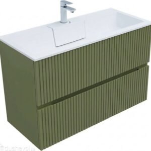 Meuble Susp 2T THAMES 90x45x57cm Vert Olive TMSVM90