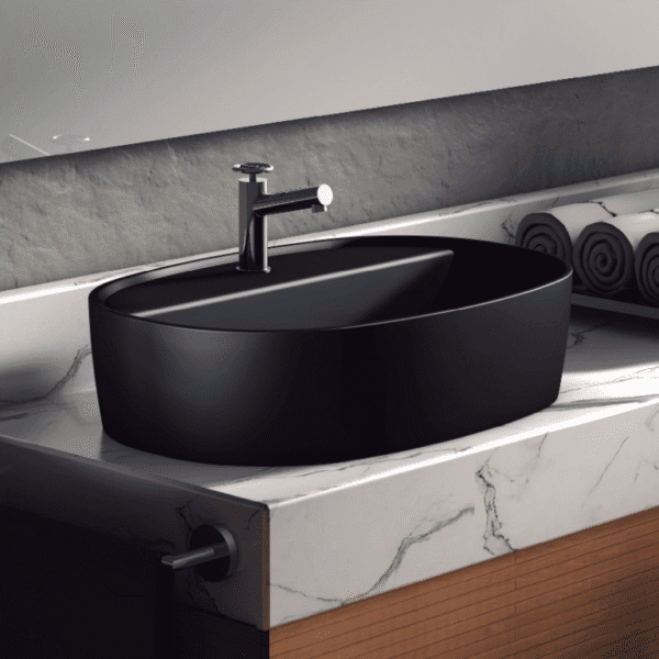 Vasque à Poser FURNAS 50x38x13,5cm Noir Mat