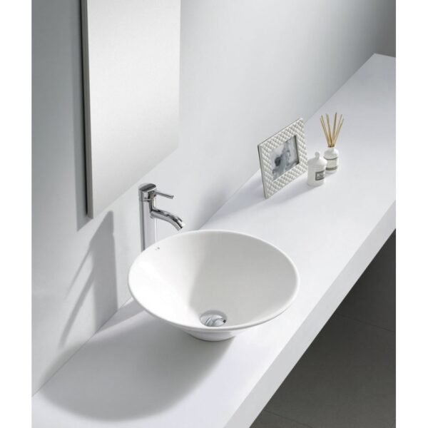 Vasque à Poser LAMP 42x42x14cm Blanc Brillant – Image 2