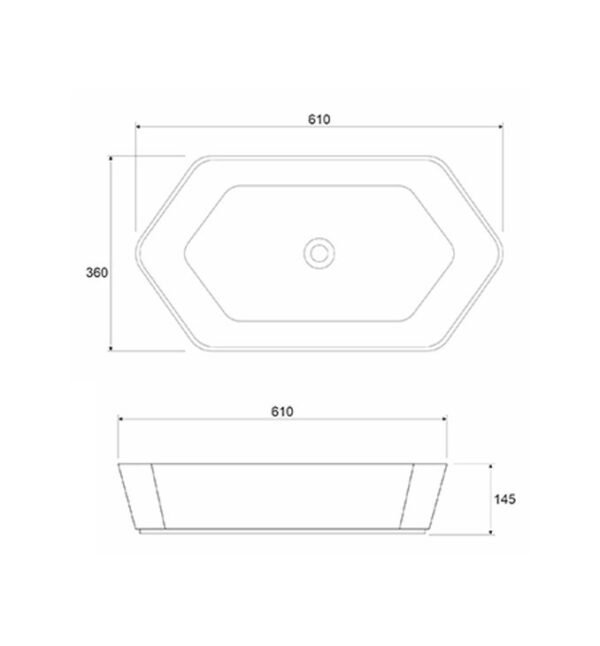 Vasque à Poser 2017MKK 61x36x14,5cm Khaki Mat – Image 2