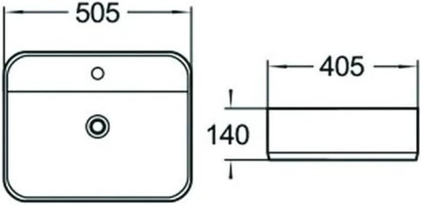 Vasque à Fixer 3024MB 51x40x14cm Noir Mat – Image 2