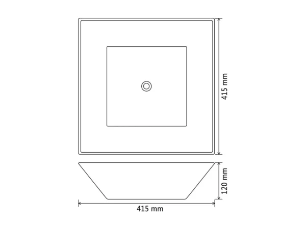 Vasque à Poser DANA 41,5x41,5x13cm Blanc brillant – Image 2