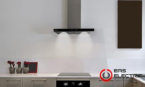 Hotte Décorative EAS ÉLECTRIC 90cm Type T 800M3 / H Verre Noir / Inox EMRH908BX – Image 3