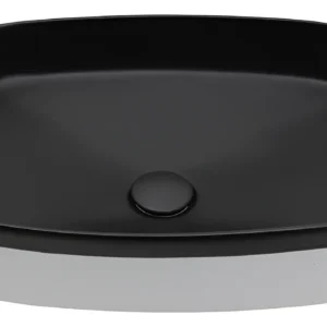 Vasque à Poser 3016CA05M 57,5x33x16cm Ext Blanc Rugueux Mat/Int Noir Mix