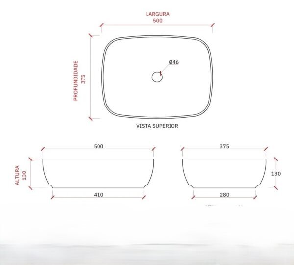 Vasque à Poser 3016CA05M 57,5x33x16cm Ext Blanc Rugueux Mat/Int Noir Mix – Image 3