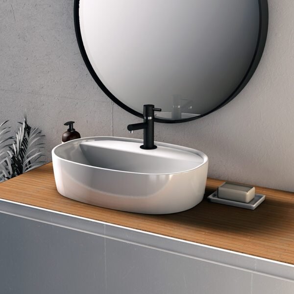 Vasque à Poser FURNAS 50x38x13,5cm Blanc Brillant