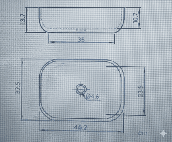 Vasque à Poser Typo BIA 46x33x14cm Grey – Image 3