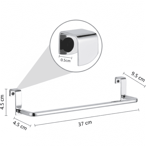 Porte Serviette Anneau à Accrocher sur Coté de meuble Chrome – Image 2