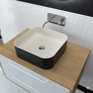 Vasque à Poser 1011MB+MBE 40x40x13,5cm Khaki/Noir Mat