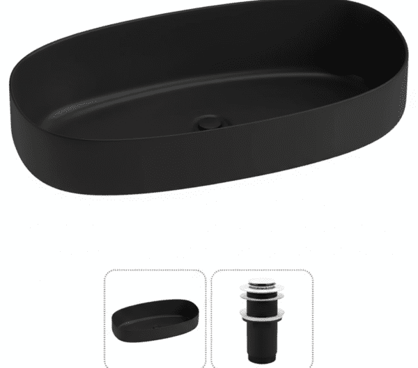 Vasque à Poser 1001MB 67x35x14cm Noir Mat