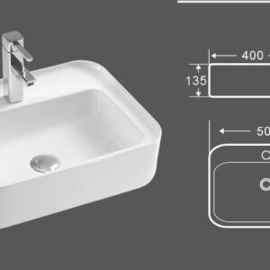 Vasque à Fixer 3025MW 50x40x14,5cm Blanc Mat
