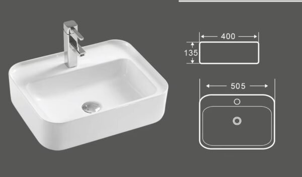 Vasque à Fixer 3025MW 50x40x14,5cm Blanc Mat