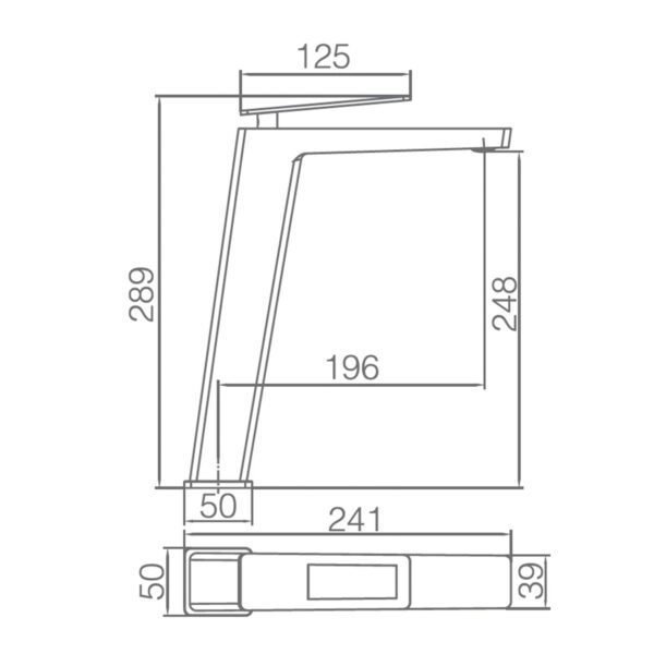 Mitigeur Lavabo Bec Haut SUECIA noir mate BDC032-3NG – Image 2