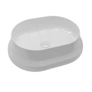 Vasque à Poser CINCA 57x42x15cm Blanc Brillant