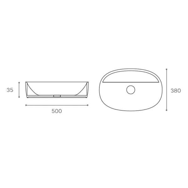 Vasque à Poser FURNAS 50x38x13,5cm Noir Mat – Image 2