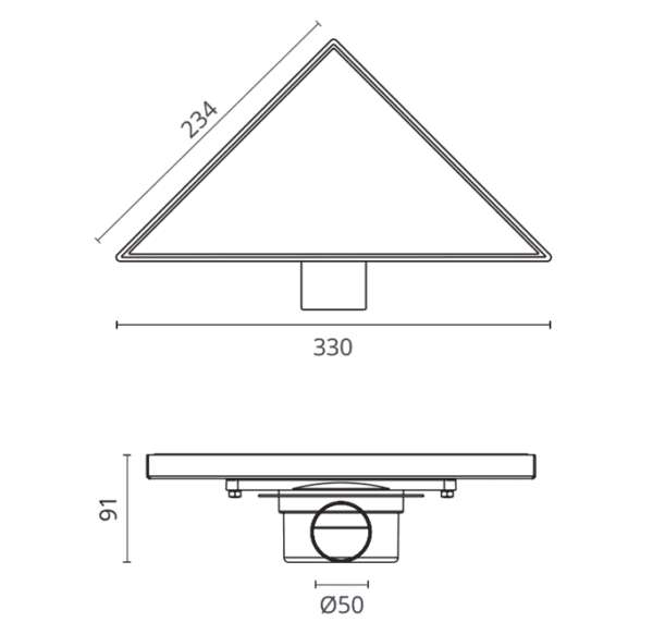 Siphon D'Angle Sol de Douche LINE 230x230mm BK4020611 – Image 2