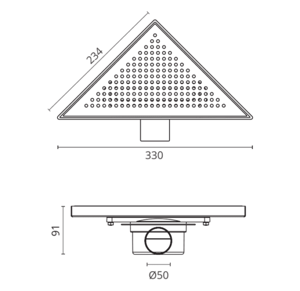 Siphon D'Angle Sol de Douche SQUARE 230x230 mm BK4020511 – Image 2