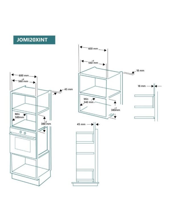 Micro-Ondes JOHSON 20L Inox Encastrable JOMI20XINT – Image 2