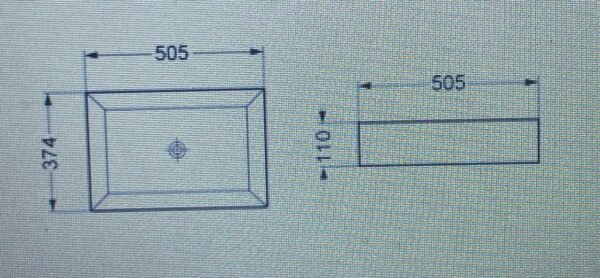Vasque à Poser TUNDRA 53x37,5x13cm Noir Mat BL6006356 – Image 3