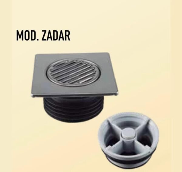 Siphon Vertical pour Extérieur ZADAR Anti-Retour grille en Inox 150x150x110mm 709016