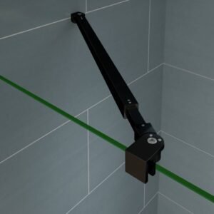 Bras de Fixation pour Paroi de Douche Fixe Noir Mat Extensible à 105