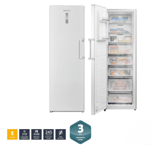 Congélateur Vertical JOHSON 185x59,5x61,8cm 272Litres Blanc JRZ185ENW – Image 2
