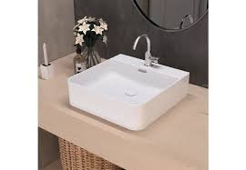 Vasque à Fixer EUME 42x42x13cm Blanc Brillan