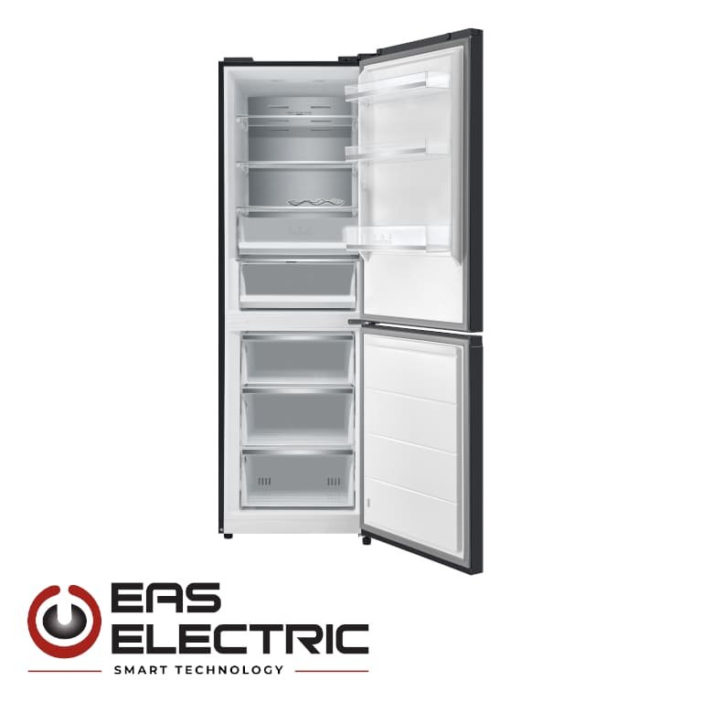 Frigo Combi EAS ELECTRIC 185,8x59,5x66cm 216+122Litres Cristal Noir EMC186ASGN – Image 2