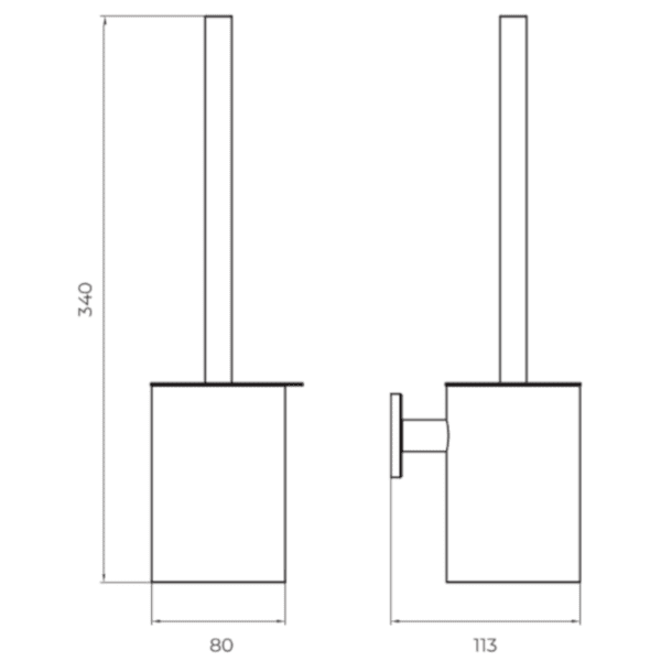 Porte Balai Brosse ESSENTIAL Black Gun Metal CAE001-06/BGM – Image 2