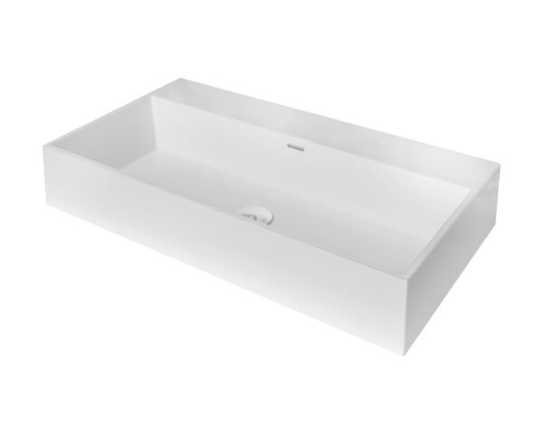 Vasque à Fixer GEMINI 75x42x14,5cm Blanc Brillant