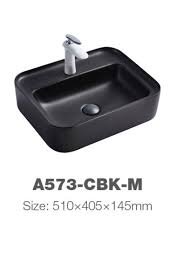 Vasque à Fixer 3025MB 50x40x14,5cm Noir Mat