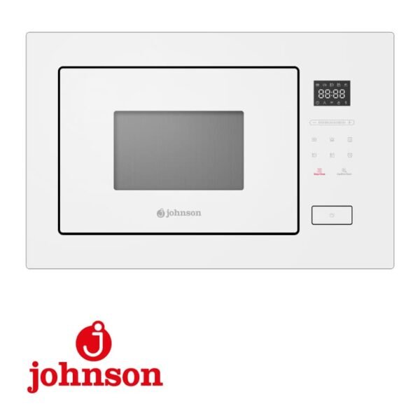 Micro-Ondes JOHNSON Verre Blanc 28L 900W Grill 1000W Écran Tactile Encastrable JOMI28BINT
