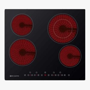Plaque Vitrocéramique EAS ELECTRIC 4 Foyers Bords Arrondis EMCH200-4F