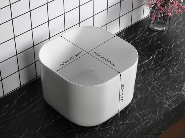 Vasque à Poser PRISMA 49 40,5x40,5x28,5cm Blanc Brillant – Image 2